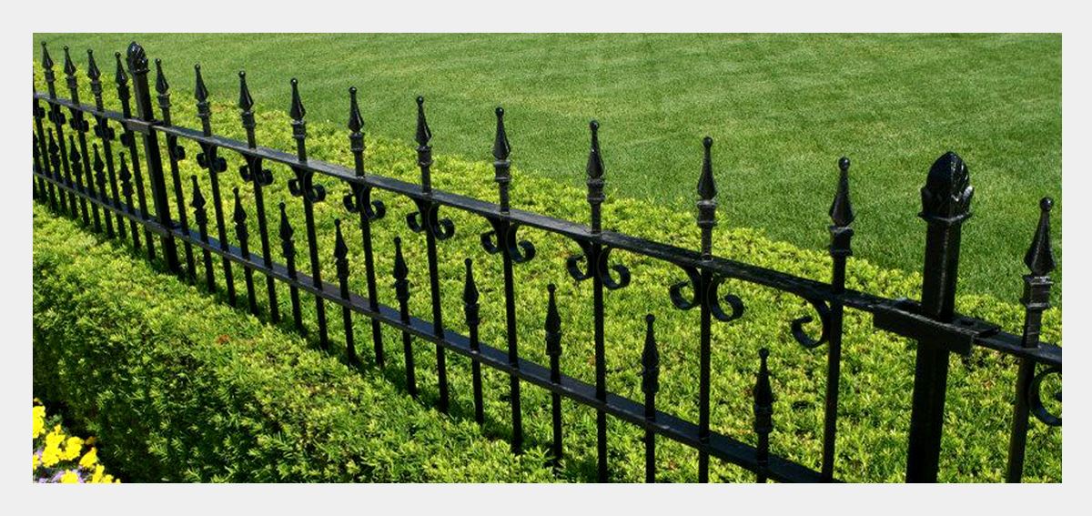 wrought iron picket fence