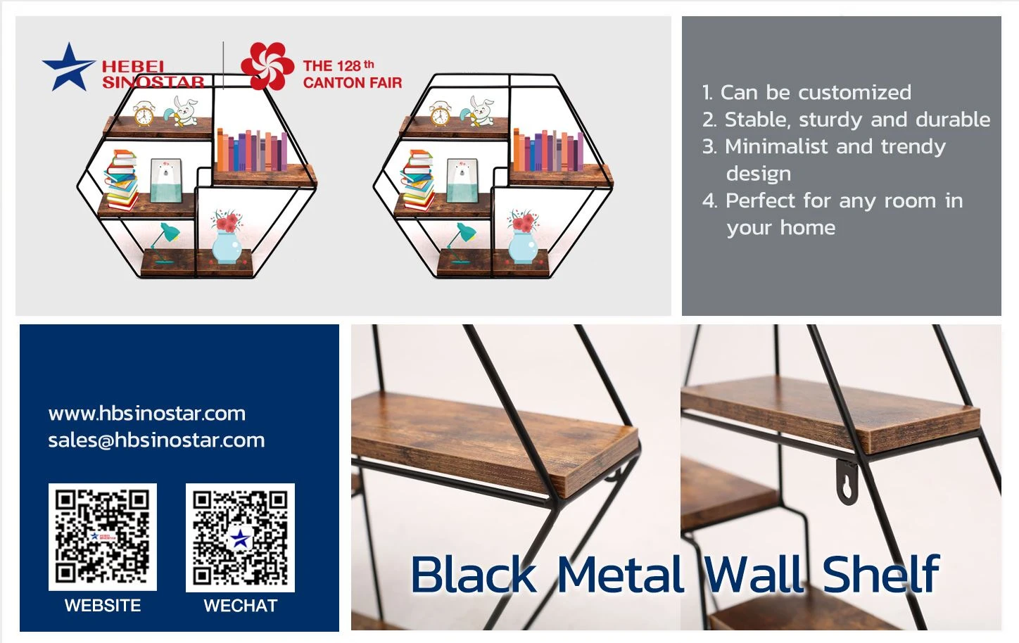 Black Metal Wall Shelf hbsinostar 4 Black Metal Wall Shelf hbsinostar 4